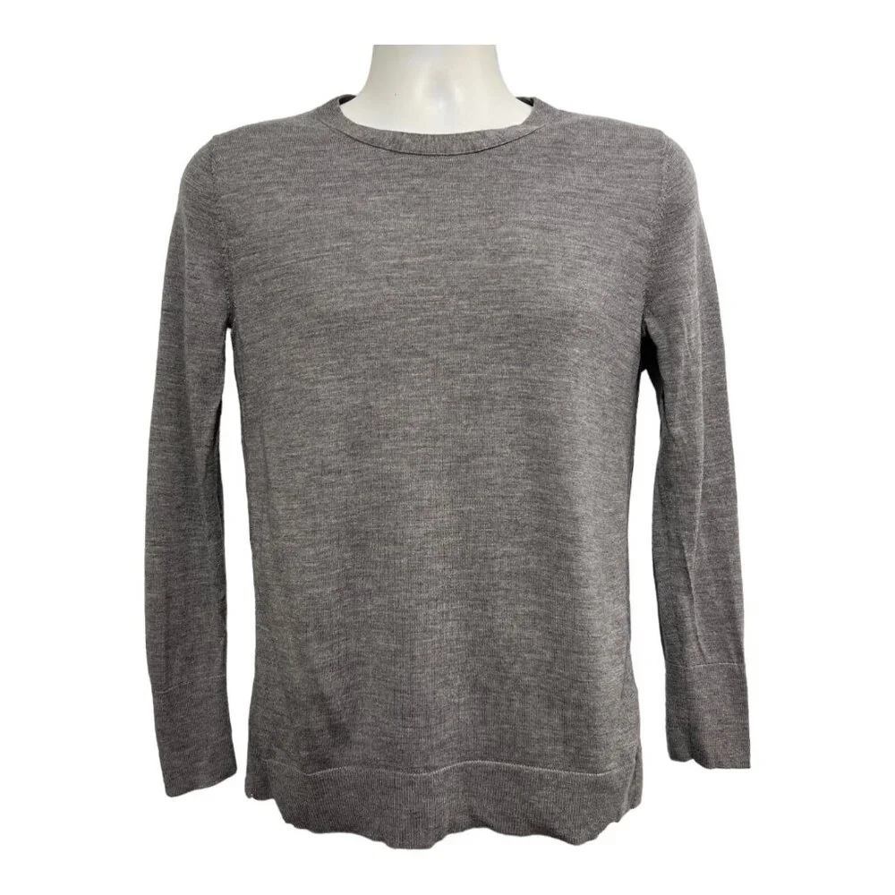 Banana Republic‎ Sweater Mens S Gray Merino Wool Crew Neck Pullover Layer Casual